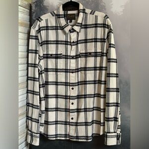 Lucky Brand Black and White Plaid Casual Shirt xl